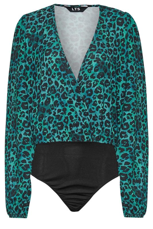 LTS Tall Women's Blue Leopard Print Bodysuit | Long Tall Sally 6