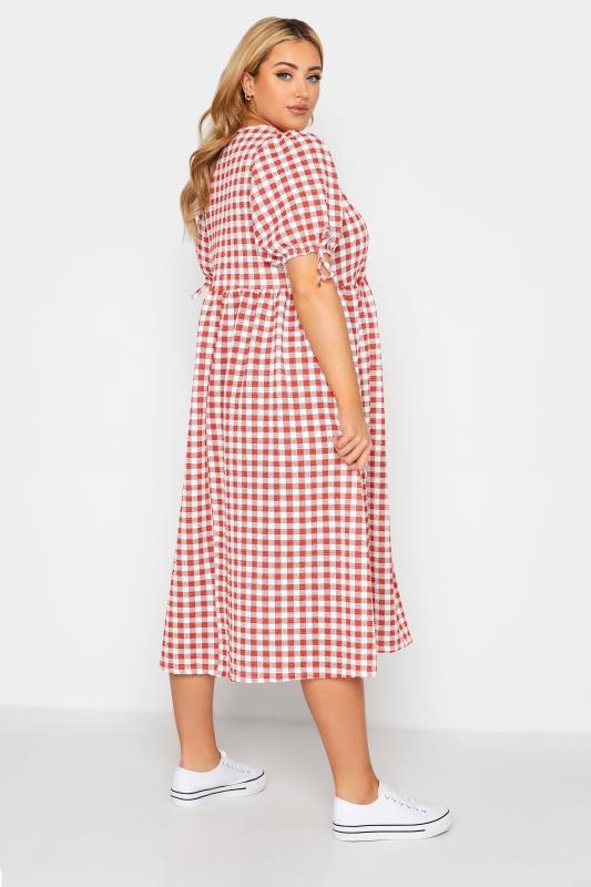 LIMITED COLLECTION Curve Rust Orange Gingham Wrap Midaxi Dress_C.jpg