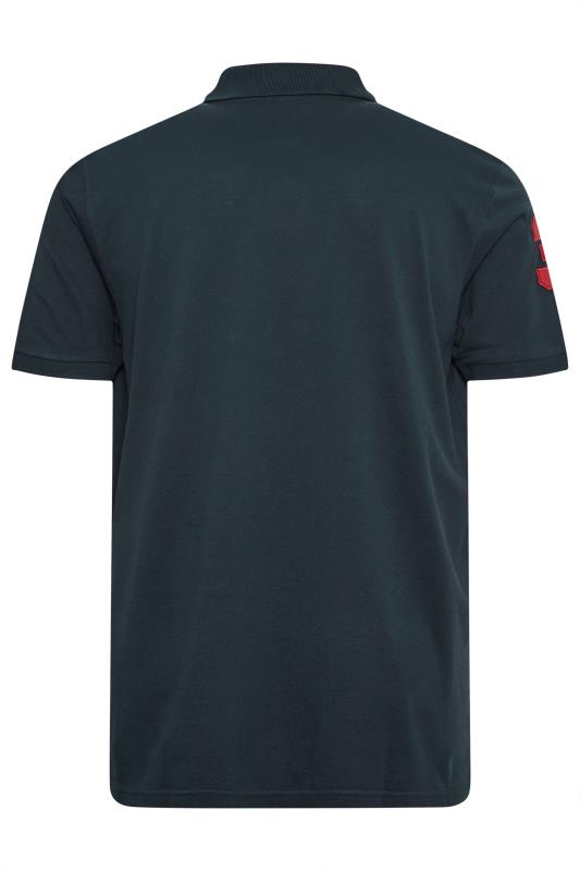 U.S. POLO ASSN. Big & Tall Navy Blue Player 3 Pique Polo Shirt | BadRhino 5