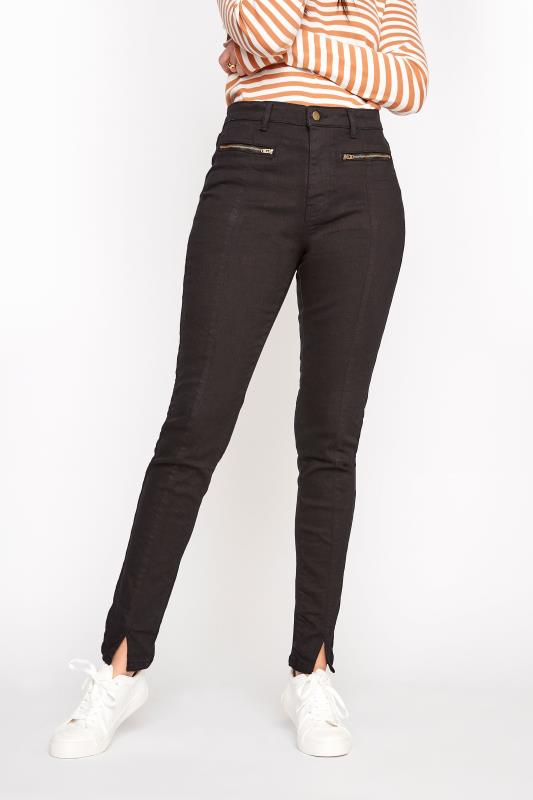 LTS Tall Black AVA Super Skinny Seam Front Jeans 2