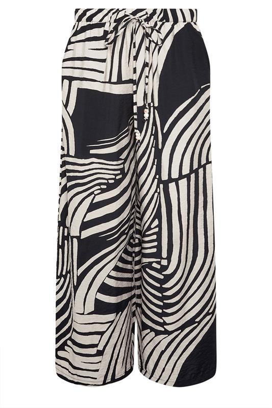 PixieGirl Petite Women's Black Swirl Print Beaded Wide Leg Trousers | PixieGirl 6