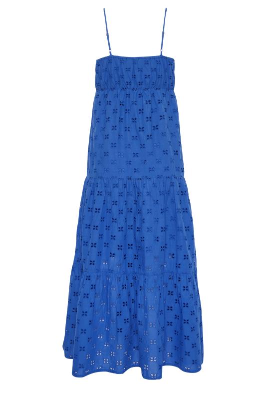 Petite Cobalt Blue Broderie Strap Maxi Dress | PixieGirl 8