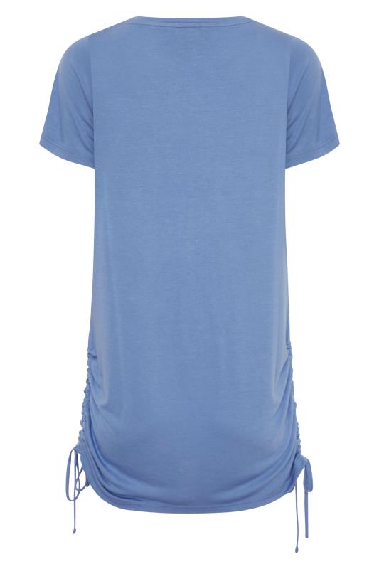 LTS Denim Blue 'I Love My Life' Ruched Side Tunic Top | Long Tall Sally 7