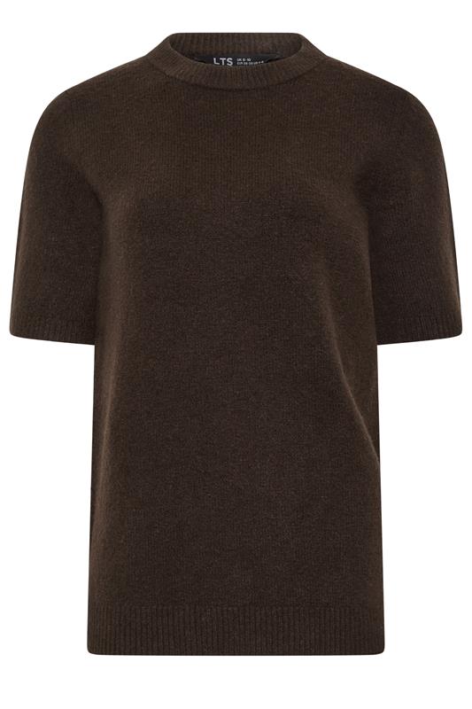 LTS Tall Chocolate Brown Short Sleeve Knit Jumper | Long Tall Sally  5