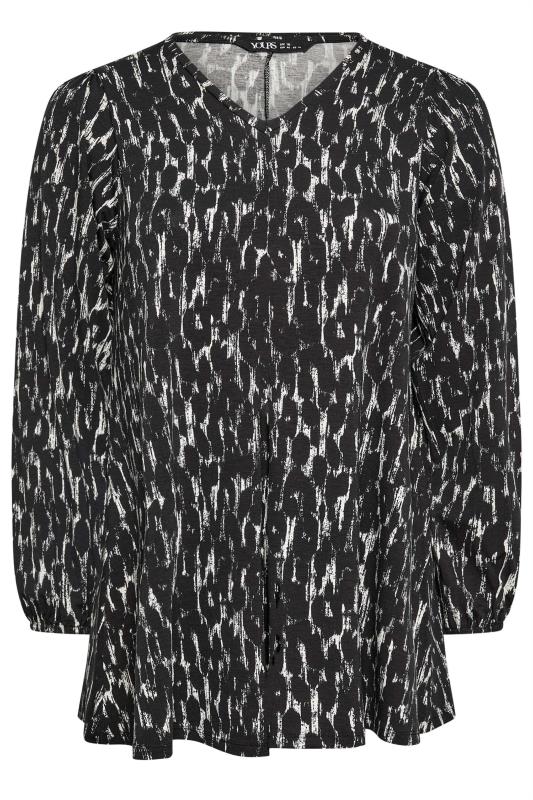 YOURS Plus Size Black Leopard Print Balloon Sleeve Top | Yours Clothing  5