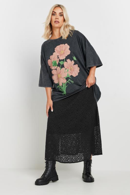 LIMITED COLLECTION Plus Size Black Lace Maxi Skirt Yours Clothing