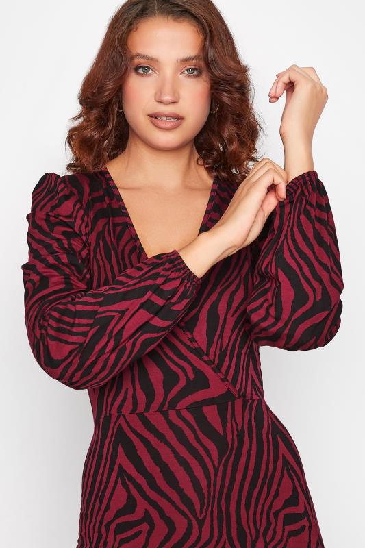 LTS Tall Women's Red & Black Zebra Print Wrap Dress | Long Tall Sally 5