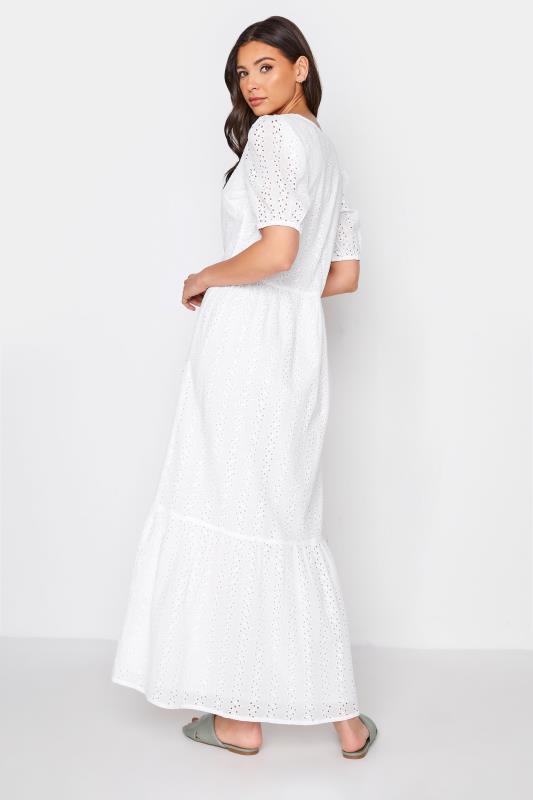 LTS Tall White Broderie Anglaise Tiered Dress 3