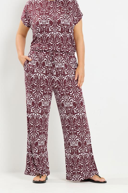  YOURS rode ikatprint broek