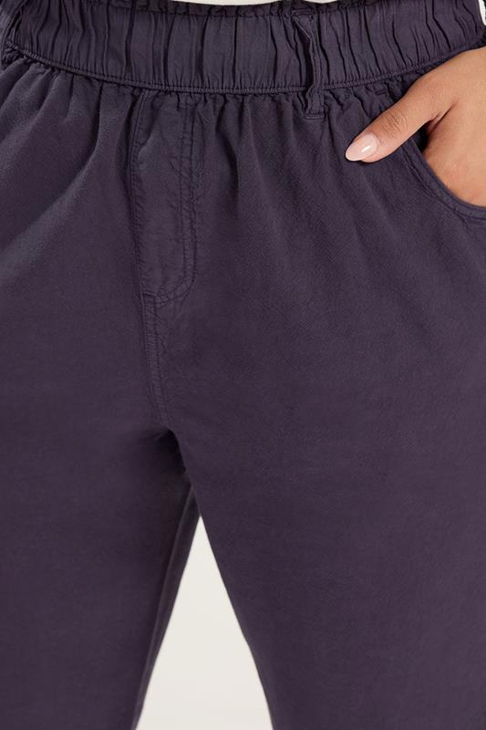 YOURS Plus Size Purple Cropped Trousers | Yours Clothing 4
