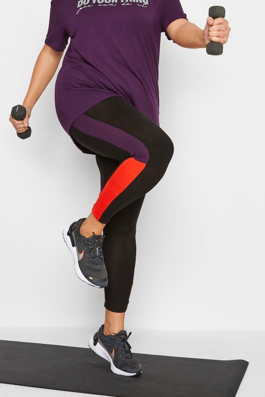hektar Udøve sport prøve YOURS Plus Size ACTIVE Black Colour Block Leggings | Yours Clothing
