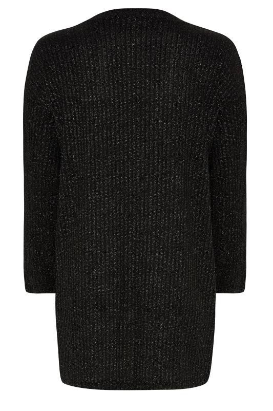 YOURS LUXURY Plus Size Black Shimmer Cardigan | Yours Clothing 8