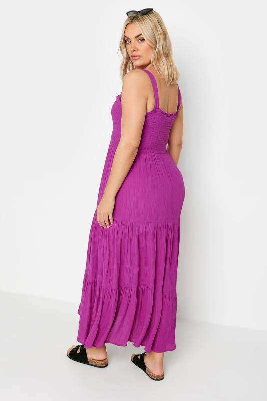 YOURS Plus Size Purple Tiered Maxi Dress | Yours Clothing 4