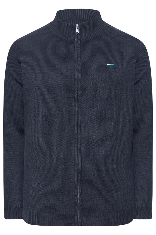 BadRhino Navy Blue Essential Full Zip Knitted Jumper | BadRhino 2