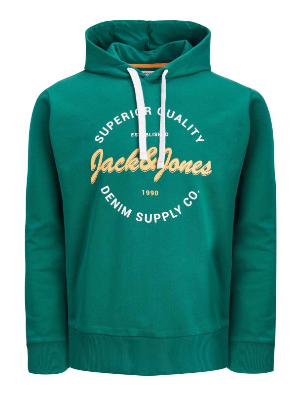 JACK & JONES Big & Tall Green Logo Print Hoodie | BadRhino 2
