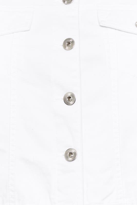 YOURS Plus Size Curve White Denim Jacket | Yours Clothing  5
