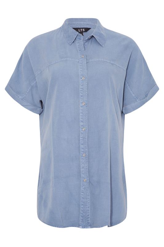 LTS Tall Blue Short Sleeve Denim Shirt 6