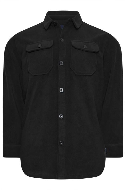 BadRhino Big & Tall Black Fleece Button Down Shacket | BadRhino 3