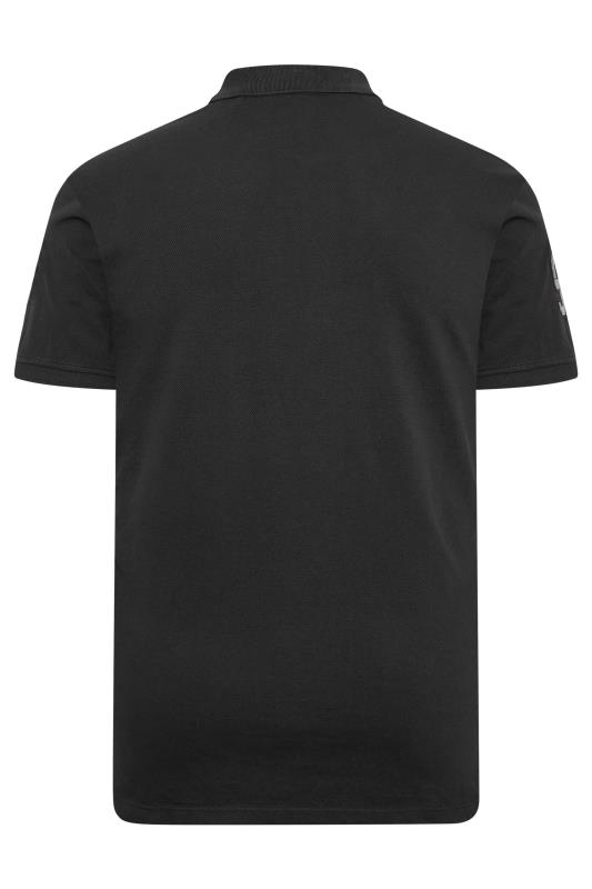 BLEND Big & Tall Black Washed Polo Shirt | BadRhino 5