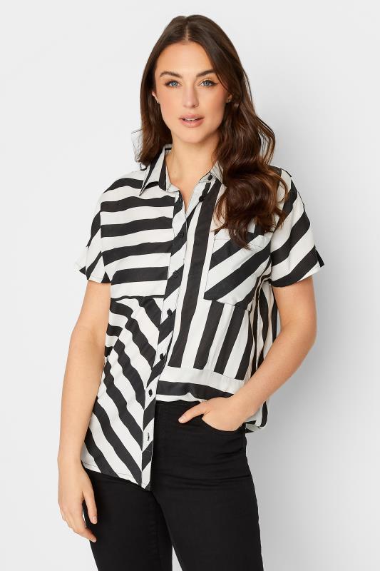 LTS Tall Women's Black & White Stripe Shirt | Long Tall Sally 1