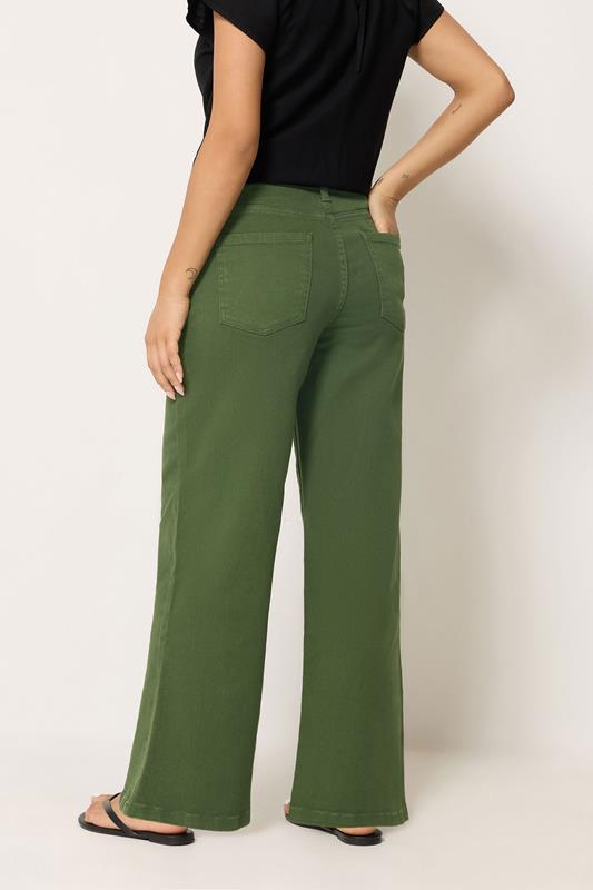 M&Co Petite Khaki Green Wide Leg Jeans | M&Co 2