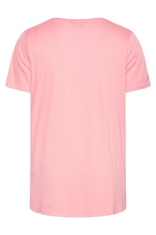 Curve Pink Printed Tie Neck T-Shirt_Y.jpg