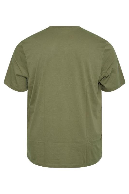 JACK & JONES Big & Tall 2 PACK Navy Blue & Khaki Green Logo T-Shirts 7