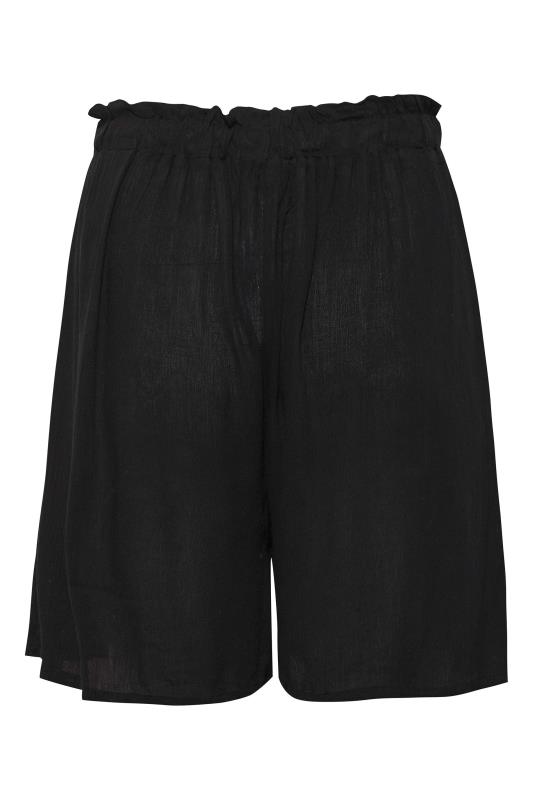 Plus Size Black Wide Leg Beach Trousers | Yours Clothing 8