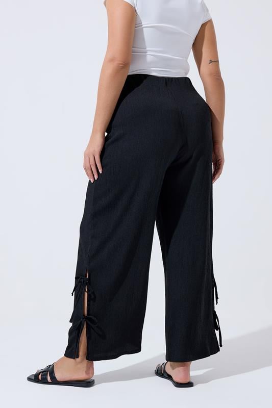 LIMITED COLLECTION Plus Size Black Tie Side Trousers | Yours Clothing 4