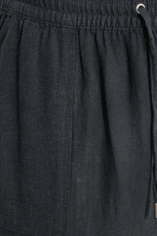 Plus Size Black Linen Blend Joggers | Yours Clothing  4