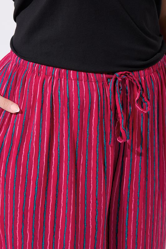 LIMITED COLLECTION Plus Size Red Stripe Wide Leg Trousers | Yours Clothing 4