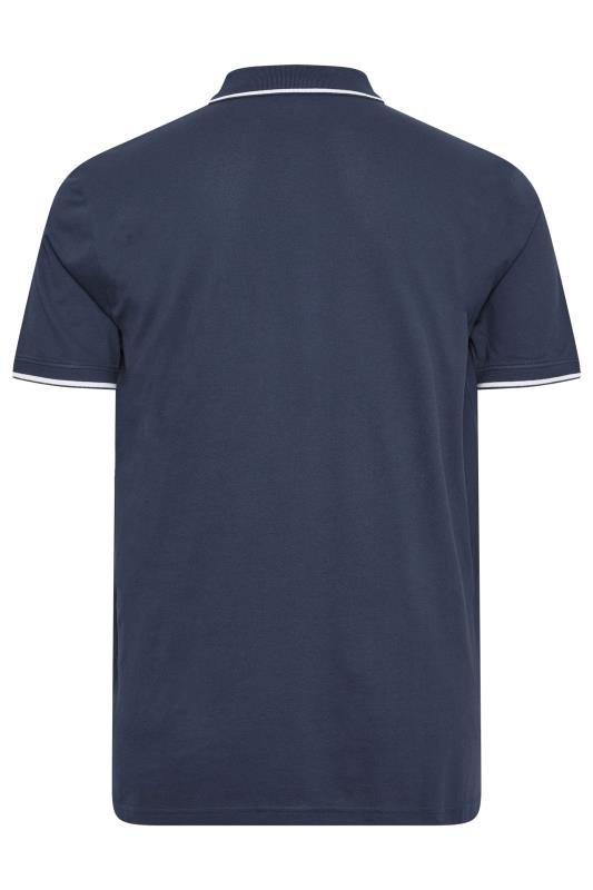 LYLE & SCOTT Big & Tall Navy Blue Tipped Polo Shirt | BadRhino 3