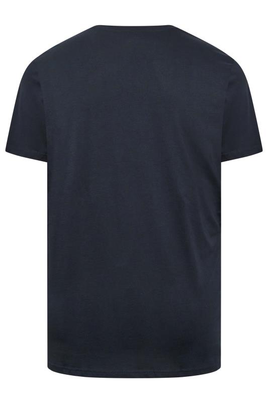 JACK & JONES Big & Tall Navy Blue Line Logo Print T-Shirt | BadRhino 4