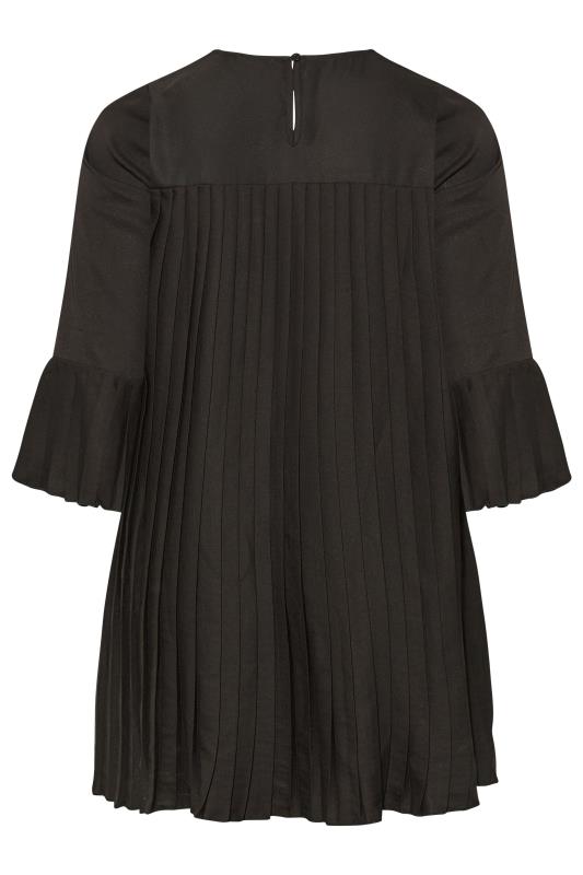 YOURS LONDON Plus Size Black Pleated Tunic Top | Yours Clothing  7