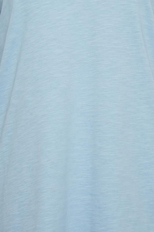 M&Co Light Blue V-Neck Long Sleeve Cotton Blend T-Shirt | M&Co 5