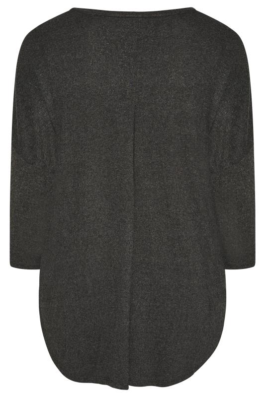 Plus Size Curve Charcoal Grey Batwing Top | Yours Clothing 7