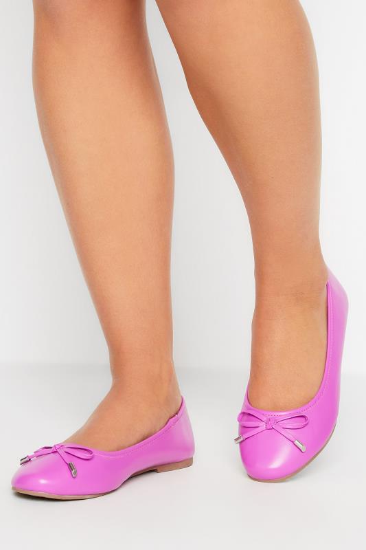 Plus Size  Yours Pink Ballerina Pumps In Wide E Fit & Extra Wide EEE Fit