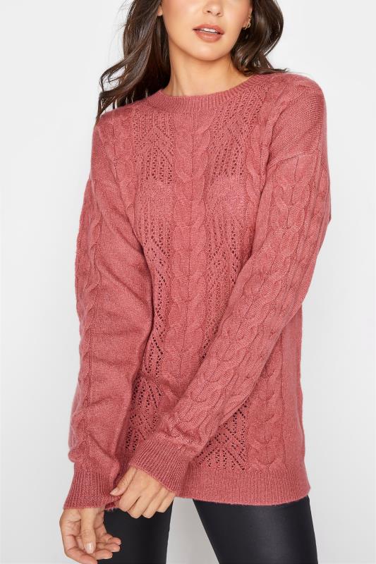 LTS Tall Pink Pointelle Knitted Jumper 4