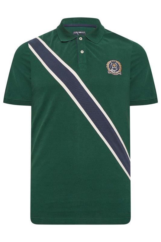 RAGING BULL Big & Tall Forest Green Cut & Sew Crest Polo Shirt | BadRhino 3