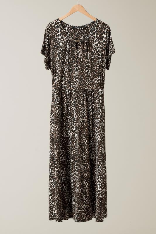 EVANS Plus Size Brown Leopard Print Midaxi Dress | Evans 6