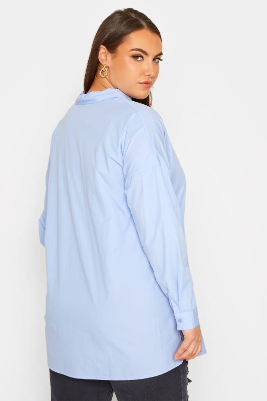 YOURS FOR GOOD Curve Blue Oversized Shirt 3