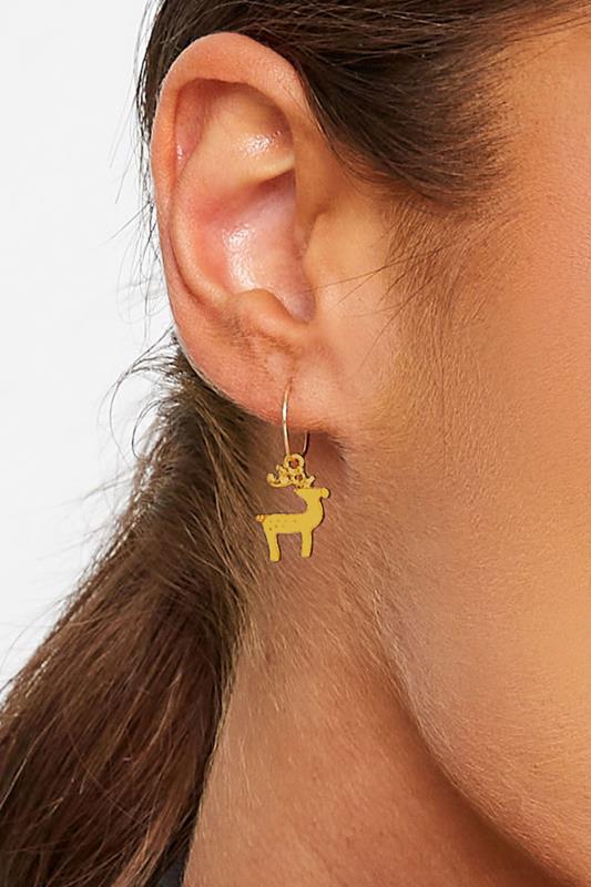 6 PACK Gold Christmas Earrings Set | Yours Clothing 2