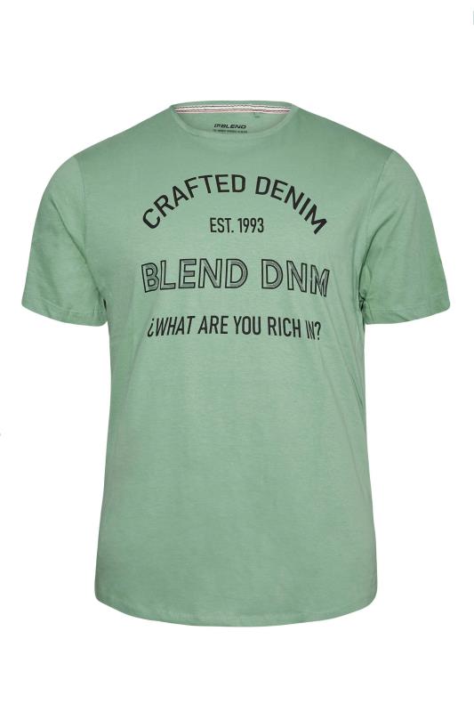 BLEND Big & Tall Sage Green 'Crafted' Print T-Shirt 2