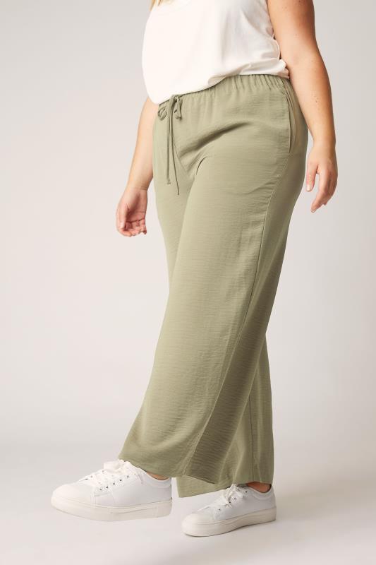 Plus Size  THE LIMITED EDIT Olive Green Wide Leg Trousers