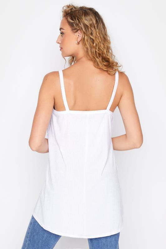 LTS Tall White Ribbed Swing Cami Top 3