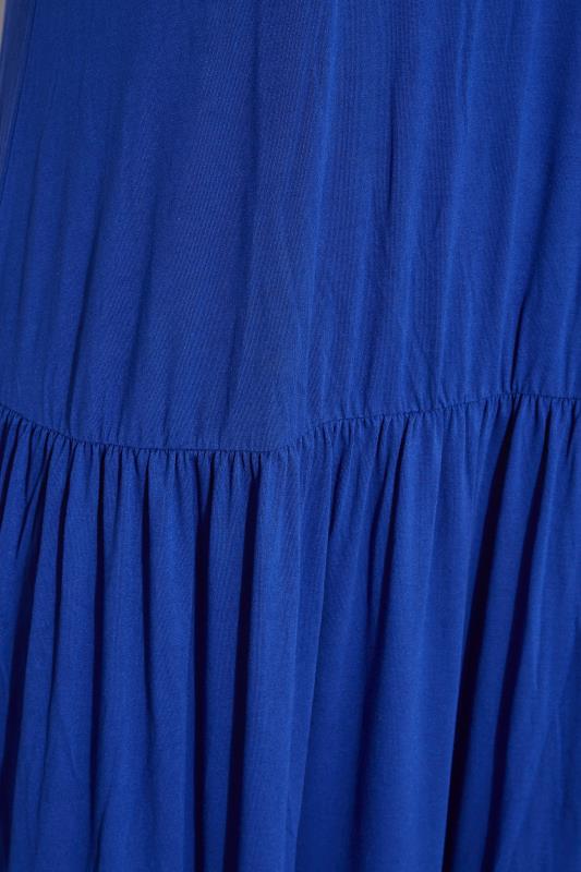 LIMITED COLLECTION Curve Cobalt Blue Frill Sleeve Smock Maxi Dress 5