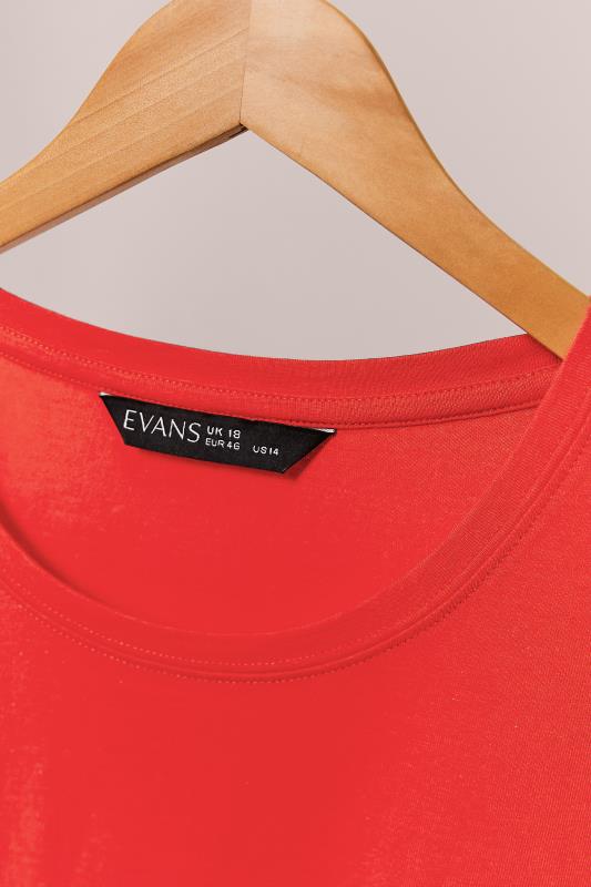 EVANS Plus Size Poppy Red Essential T-Shirt | Evans 7