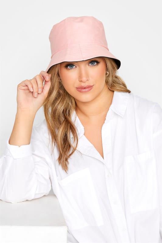 Plus Size Pink & Black Reversible Bucket Hat | Yours Clothing 2