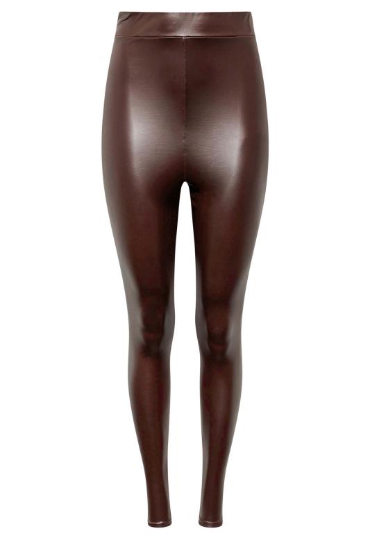 LTS Tall Women's Burgundy Red Leather Look Leggings | Long Tall Sally 4