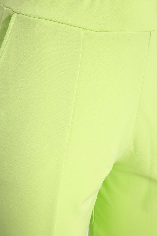 LIMITED COLLECTION Plus Size Lime Green Split Hem Stretch Tapered Trousers | Yours Clothing 8